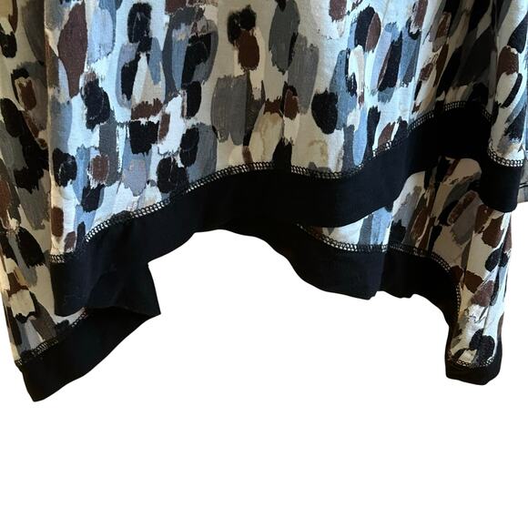 Logo Lori Goldstein Flowy tunic top small stretchy asymmetrical oversized - Picture 4 of 5